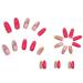 Justotry 24-Piece Short Press-On Nails Set | Yellow French & Red Acrylic Fake Nails with Flower Designs for Women & Girls - Buy Online on GoSupps.com
