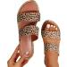 XTZYGLFD Women's Summer Leopard Print Flat Sandals | Stylish Casual Brown Wide Strap Sandals 4.5 UK - Buy Online on GoSupps.com