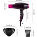 Ionic Hair Dryer 3500W - 3 Heat/2 Speed Settings 2 Nozzles & Diffuser - Professional Home Salon Use in Purple - Buy Online on GoSupps.com
