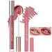 Matte Liquid Lipstick and Lip Tint Stain Marker Kit Waterproof Long Lasting Non-Stick Cup Lip Gloss and Lip Liner Pen Moisturizing Not Fade for Women Girls Makeup Natural Nude Color Set nude red