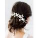 Unicra Flower Silver Bridal Hair Vine with Pearl and Blue Rhinestone Accessories - Buy Online on GoSupps.com