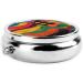 Colorful Human Patterns Portable Metal Pill Box - Round Mini 3-Compartment Design for Small Pills - Must-Have Travel Accessory - Black - Buy Online on GoSupps.com
