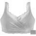 Mastectomy BH for women sexy pointed mesh bralette with full cover and bags for inserts sleeping underwear after operations (color: gray size: c_38/85)
