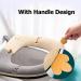 Warm Toilet Seat Covers 2PCS with Zipper Lid Lifter Handle Cat Cartoon Design - Washable & Reusable Toilet Seat Mats in Cat-yellow Grey - Buy Online on GoSupps.com