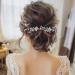 fdsmall Bridal Wedding Hair Vine Long Pearl and Crystal Beads Bride Head Piece Adjustable Rhinestone Headband Wedding Hair Barrette Hair Accessories for Bridal Women and Girls