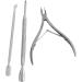 ZHONGHE Nail Cuticle Nipper with Trimmers Pack of 3 Manicure Scraper Tool - Buy Online on GoSupps.com