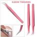 Yutou 3-Piece Pink Lash Tweezers Set | Stainless Steel Eyelash Extension Tools Straight & Curved Precision for False Eyelashes - Buy Online on GoSupps.com