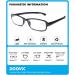 DOOViC Blue Light Filter Computer Reading Glasses TR1042 | Lightweight TR90 Frame - Black & Grey 2.0x Magnification - Buy Online on GoSupps.com