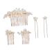 MAGICLULU 1 Set Bride Wedding Hairpin Pearl Bun Hairpin Bride Hair Accessory Wedding Hair Comb Pearl Hair Side Comb Pearl Hair Comb Wedding Headdress Bride Hair Fork Pearl Hairpin