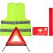 4 in 1 Auto Safety & First Aid Set - DIN 13164 Emergency Kit with Warning Triangle Vest Hammer & Accessories | Motor & Pannenset 2024 - Buy Online on GoSupps.com