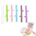 Baby Teething Toy - Food Grade Silicone Hollow Straw Design with Cleaning Brush - Buy Online on GoSupps.com