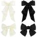Gsxnkk Bow Hair Clips Big Bowknot Hairpin French Hair Clips Solid Color Hair Barrette Clips Soft Satin Silky Hair Bows for Women Girls (SetC)