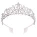 Didder Silver Crystal Tiara Crowns for Women Girls Elegant Princess Crown with Combs Tiaras for Women Bridal Wedding Prom Birthday Cosplay Halloween Costumes Hair Accessories for Women Girls 01 Silver