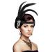 Molain 1920s Flapper Headband Halloween Party Feather Crystal Headband 20's Headpiece Accessories for Women Gatsby Costume Theme Party Cocktail Party Hair Accessories for Women Style B