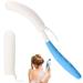Leetye Mei Long Handle Shower Brush  Non Slip Handle Shower Brush  Long Handle Rear Frosted Shower Brush  Suitable for scrubbing and Bathing in Difficult to Reach Areas of The Body. White