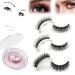 2023 Glazylash Reusable Adhesive Eyelashes Glazy Boo Nelacony Snap on Lashes Natural Look Macymars False Eyelashes 3D Beauty Self Adhesive Lashes No Glue and Easy to Put on (2Pairs Natural+1Pair Long)