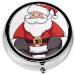 Cute Santa Claus Round Pill Box - Portable 3 Compartment Medicine Organizer for Travel & Vitamins - Buy Online on GoSupps.com