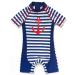 BONVERANO Baby Boy One Piece Long-Sleeved Clothing UV Protection 50+ Swimsuit with One Zip Blue 18 Months