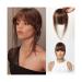 Bangs Hair Clip Human Hair Bangs OverHead Clip in Hair Extensions Brown Natural Hairs Wispy Bangs Fringe Hairpieces for Women in Air Bangs Bangs Clip in Hair(Color:HLH1004-2) Blunt Bangs HLH1004-2