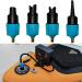 PeSandy Inflatable SUP Pump Adaptor Compressor Paddle Board Pump Adapter, Multifunction SUP Valve Adapter with 4 Air Valve Nozzles for Inflatable Boat, Stand Up Paddle Board, Inflatable Bed, Dinghy Blue