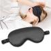 Sleep Mask Silk Sleeping Eye Mask for Women Men Adjustable Light Comfy Eye Sleep Shade Cover Blindfold for Travel Yoga Nap (Black)