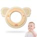 Natural wood and bear silicone bite ring accommodation and gripping toy baby toy bite ring as a birth gift- wooden toy sustainable bisphenol A (BPA) free no harmful substances