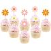 E-ASUM 24Pcs Daisy Cupcake Toppers Flower Cupcake Toppers Daisy Cake Decorations for Daisy Spring Baby Shower Daisy Birthday Party Decorations (Mixed)