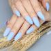 CSCH Artificial Nails The most popular model long pointed color false nails 24 matte light blue