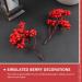 HOMSFOU 50 Pcs Artificial Red Fruit Xmas Holly Berries Stems Simulation Red Berries Holly Berries for Crafts Fake Holly Berries Desk Topper Christmas Tree Picks Plastic Fake Branch Berry - Buy Online on GoSupps.com