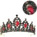 Shop Lurrose Bride Crown Tiara - Rhinestone Headband for Weddings & Parties | Silver & Blue Hair Decoration - Buy Online on GoSupps.com