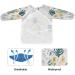 Shop Kaaviyo Waterproof Floral Baby Bibs & Painting Aprons for Kids 1-6 Years | Pink & White Leaf Design - Buy Online on GoSupps.com
