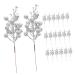 Artibetter 20pcs the fruit wreath artificial decorate Christmas Tree Decor berries christmas tree branch crafts Christmas Tree Decorations flower arrangement artificial xmas berry stem Silver 19X5X5CM