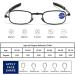 Lightweight Folding Metal Reading Glasses Blue Light Blocking Readers Portable Glasses with Keychain Bags(Couleur:Noir Grandeur:2.5x) - Buy Online on GoSupps.com