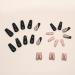 Justotry 24-Piece Black French Coffin Nails - Gold Swirl Ballerina Press-On Artificial Fingernails for Women - Medium Length Wavy Design - Buy Online on GoSupps.com