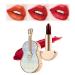 LaoSShu Rainbow Guitar Lipstick 3 Colors in 1 Guitar Shape Lipstick Changing Guitar Shape Matte Velvet Lipstick Long Lasting Moisturizing Gift for Women Girls