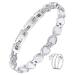 Jecanori Magnetic Bracelets for Women - Titanium Steel Magnetic Bracelet - 3800 Gauss Ultra Strength Magnets - Adjustable Length Wristband with Gift Box Scallop-Crystal