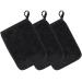 Kinhwa washcloths washing glove terry slate Slimmering glove microfiber glove face soft & reusable 15cm x 20cm 3 piece black black 15cm 20cm