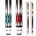 Pathline PLN Set of 2 Pool Cues - 58 inch Canadian Maple Billiard Pool Sticks with 13mm Leather Tip Blue & Red 20oz21oz