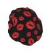 Red Lip Kiss Luxury Shower Cap - Waterproof & Reusable with Adjustable Elasticized Hem for Long Hair - Color 4 - Buy Online on GoSupps.com