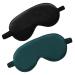 Simon LLC - Smooth and Comfortable Satin Silk Sleep Mask Set of 2 in Black and Green Perfect for Both Men and Women