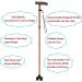 Multifunction Crutches/Walking Cane 5 Stops Height Adjustable Ergonomic Forearm Crutches Foldable Crutch Lightweight Non-Slip Gifts for Parents and Mothers Decorate Lucky Star - Buy Online on GoSupps.com