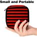 Storage Bags for Women's Bandages & Tampons | Large Zipper Stripes in Black & Red Ideal for Periods & Organization - Buy Online on GoSupps.com