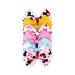 6pc 5 Large Hair Bows for Girls with Heart Emblem (D)