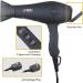 1875w Hair Dryer Lightweight and Quiet Ionic Blow Dryer with Diffuser Concentrator Professional DC Motor for Salon 2 Speed and 3 Heat Settings Dark Blue - Buy Online on GoSupps.com