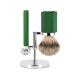 M HLE shaving set - Hexagon series - silvertip badger - safety razor - aluminum anodized forest