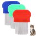 3 pieces of lice comb Nissenkamm scales comb nissen ridge for cats dog to pet for long hair for removing lice and dandruff for all hair types (green red blue)