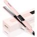 PRITECH Flat Iron Hair Straightener Titanium Flat Iron with Adjustable Temp(290 F-450 F) 1 inch Plate for All Hairstyles Anti-Scald Dual Voltage Straightening and Curler 2 in 1 (Pink)