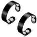 Vicmag 4X Strength Magnetic Copper Rings for Women Magnet Rings with 4X 3500 Gauss Magnets 100% Solid Pure Copper Adjustable with Jewelry Gift Box 2PCS (Black)