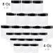 24 Pack BPA Free Plastic Containers with Lids and Labels - 8 oz & 4 oz Sizes for Body Butter, Lotions, Cosmetics - Buy Online on GoSupps.com