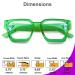 River Basil Green Blue Light Blocking Glasses for Women Men - Rectangle Chic Preppy Look, MultiColor Frame - Buy Online on GoSupps.com